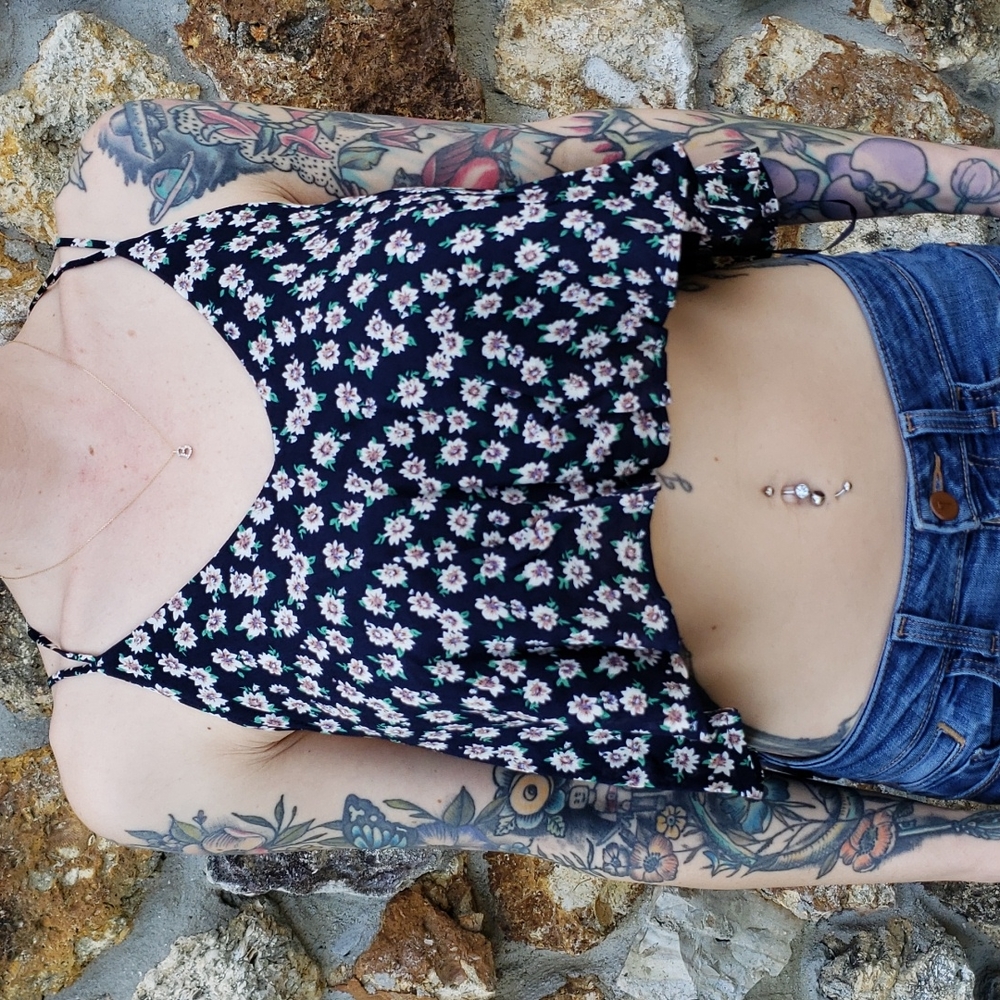 Lucca Couture floral crop top
